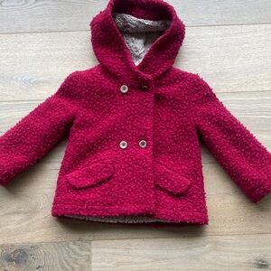 Charming Burgundy Kids Pea Coat